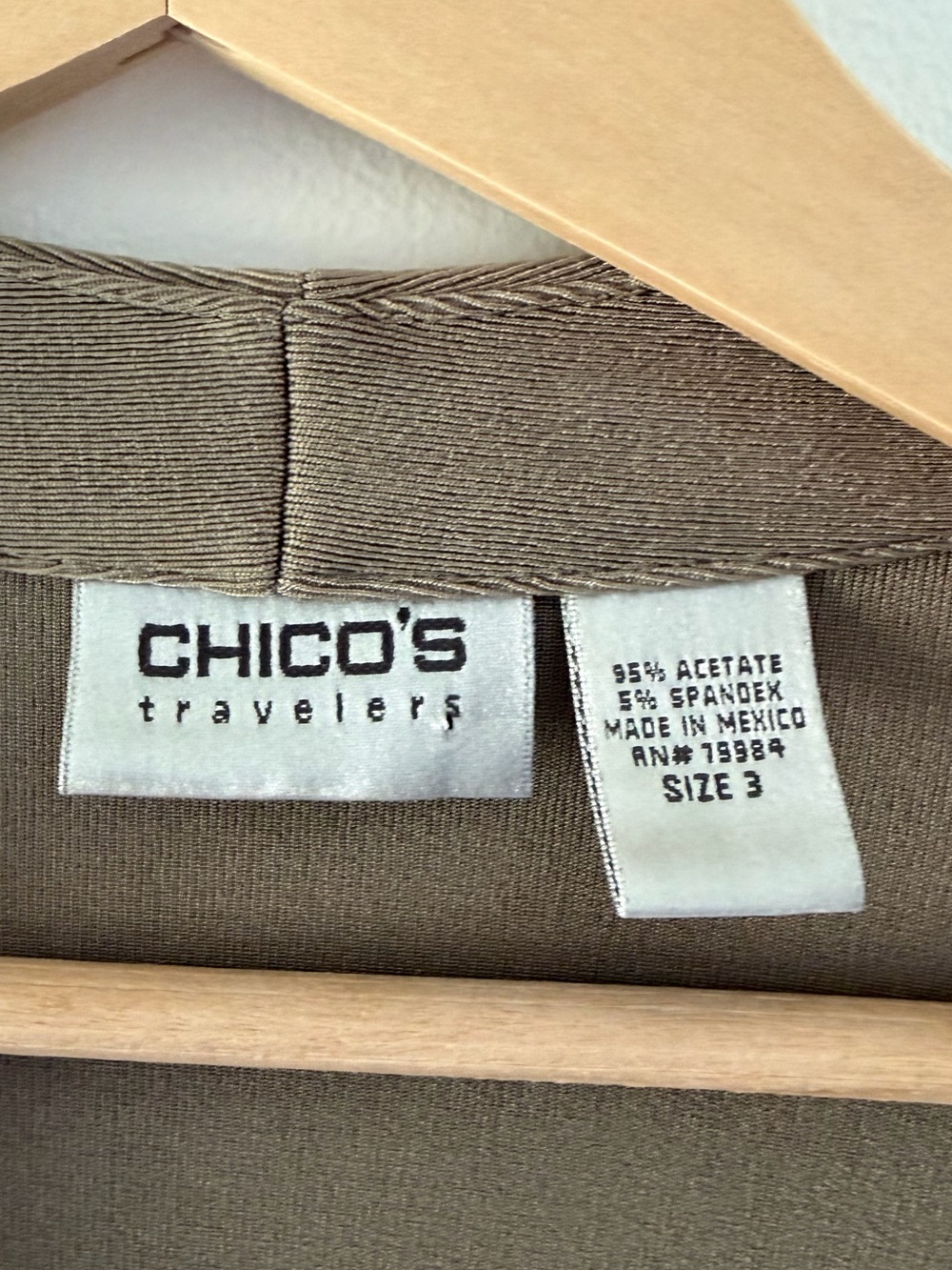 Chico's Travelers Size 3 (XL) Taupe Open Cardigan Long Line Modest Neutral - Picture 3 of 5